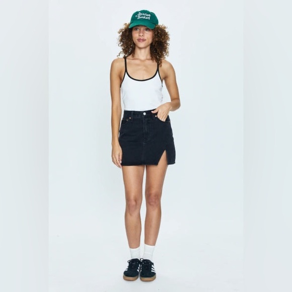 Pistola Black Denim Mini Skirt | Rhea Voltaire Wash | Size 28 - Picture 1 of 9